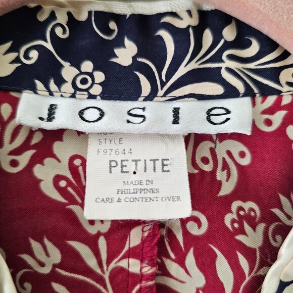 Josie Natori Vintage Asian Inspired Blouse Size Petite - Picture 2 of 4